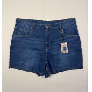 Classic NWT Serra Women Large 12-14 Denim Shorts Blue Medium Wash Stretch Cotton